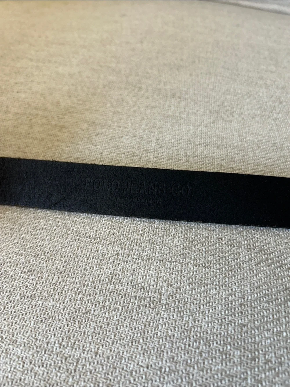 Polo Jeans Co Ralph Lauren Vintage Black Leather Belt Solid Brass Buckle S/M